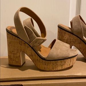 Never worn nude suede shoes